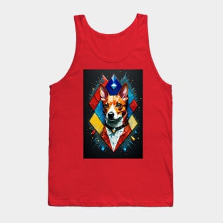 Basenji Close-Up in Triple Primary Colors Tank Top